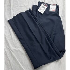 Roundtree York Travel Smart Mens 34x30 Flat Front Dress Pants stretch Comfort